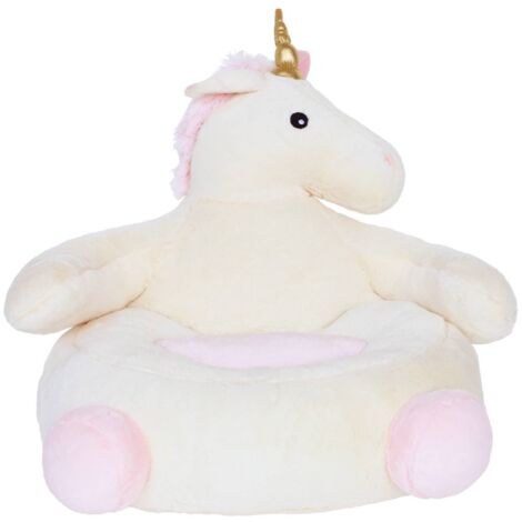 Sweeek – Fauteuil enfant licorne 52x58x48cm – 100% polyester – Assise moelleuse 41x22cm – Hauteur d'assise 16cm – Confort et sécurité