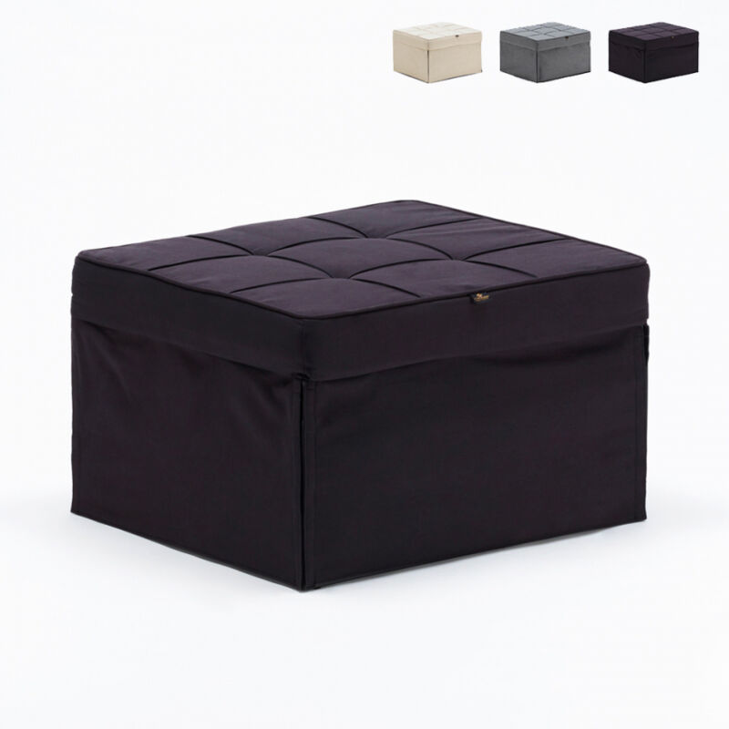 Le Roi Du Relax – Lit pouf pliant 1 place convertible en tissu – Dimensions 184 x 60 x 42 cm – Capacité 110 kg – Mécanisme d'ouverture intuitif