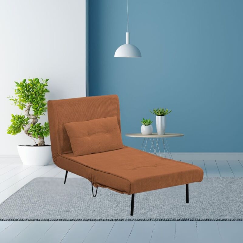 Fauteuil-lit sans accoudoirs couleur rouille - Quartz