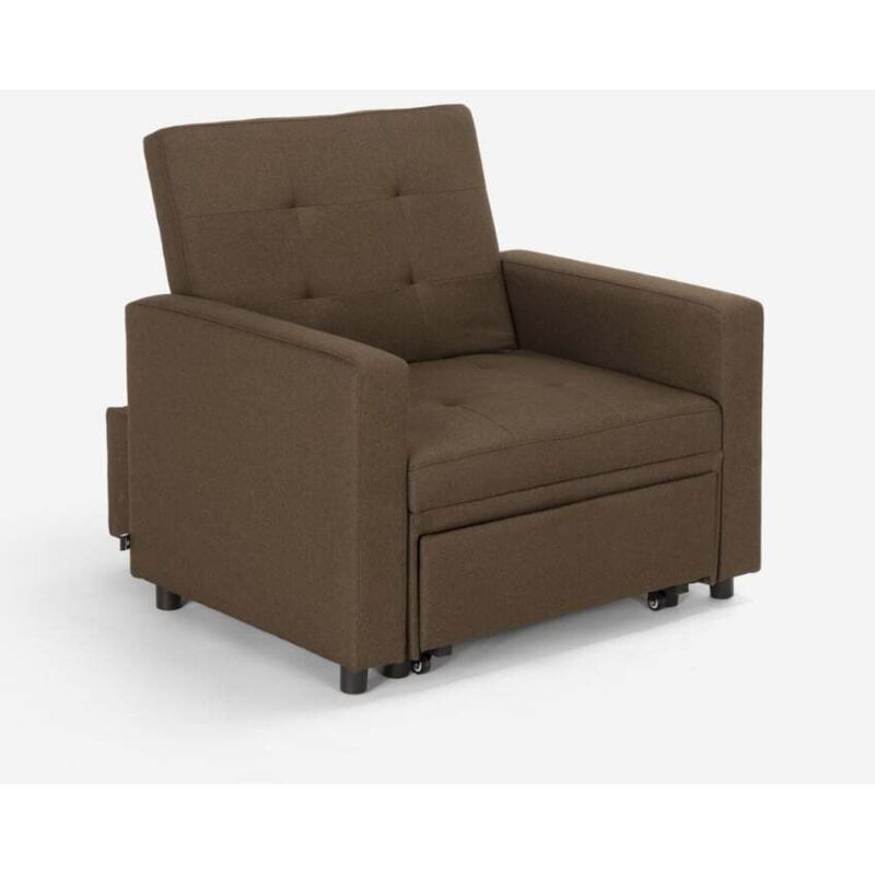 Le Roi Du Relax – Fauteuil convertible lit 1 place – Structure bois robuste – Housse tissu polyester matelassé – Dossier rabattable et repose-pieds Le Roi Du Relax – Fauteuil convertible lit 1 place – Structure bois robuste – Housse tissu polyester matelassé – Dossier rabattable et repose-pieds