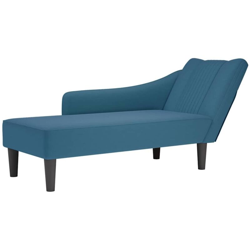 Vidaxl - Fauteuil long avec accoudoir droit bleu velours