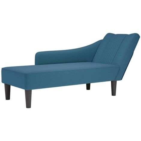 Fauteuil long avec accoudoir droit-Chaise de relaxation-Fauteuil Relax bleu velours 311827