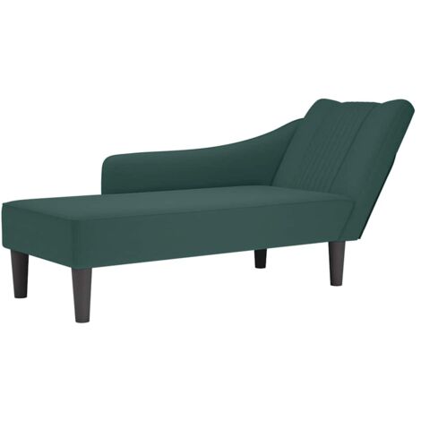 Fauteuil long avec accoudoir droit-Chaise de relaxation-Fauteuil Relax vert foncé velours 322432