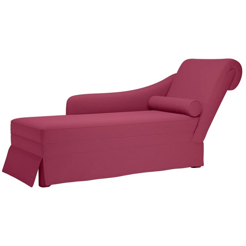 Fauteuil long avec traversin et accoudoir droit rouge bordeaux Vidaxl