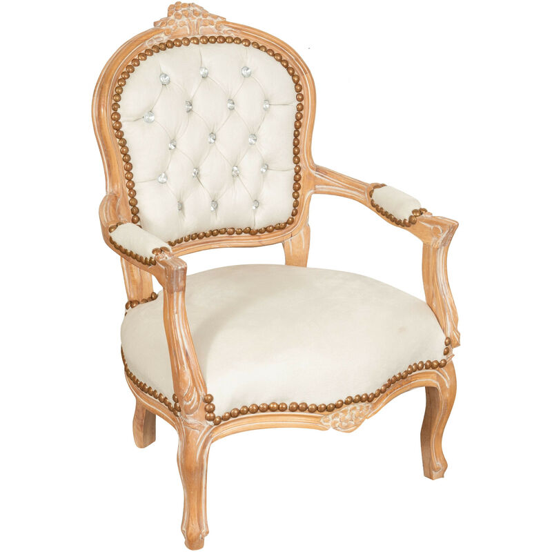 biscottini - fauteuil lit baroque 73x50x51 cm chaise louis xvi style français fauteuil de chambre tapissé fauteuil avec accoudoirs rembourré