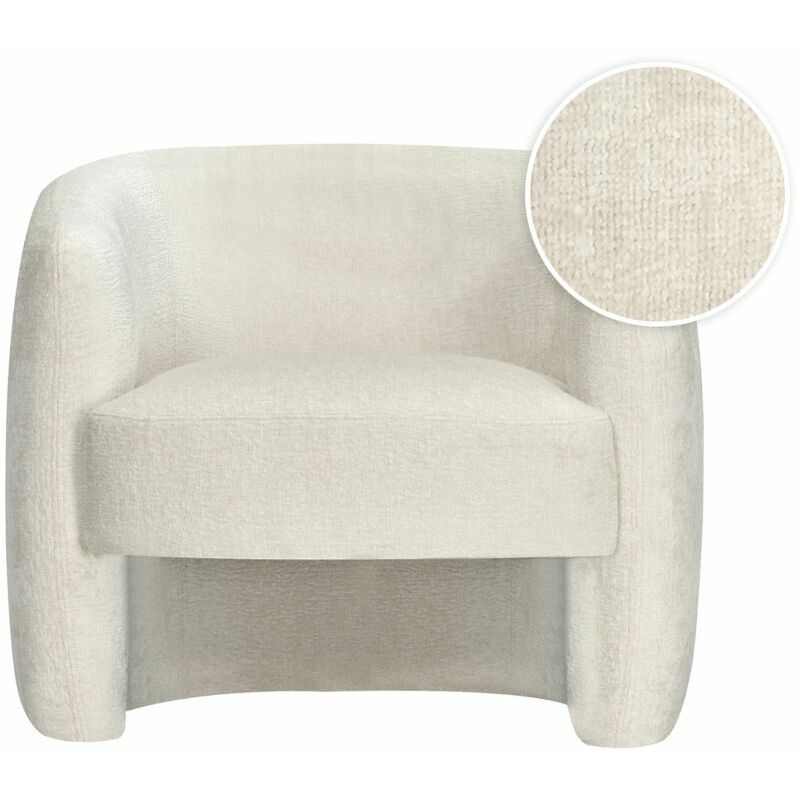 Fauteuil louison en tissu bouclette - Blanc