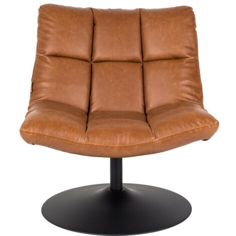 Fauteuil lounge 66x81x78 cm en PU camel- CHAIRBAR