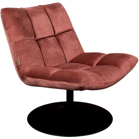 Fauteuil lounge 66x81x78 cm en tissu velours rose - CHAIRBAR