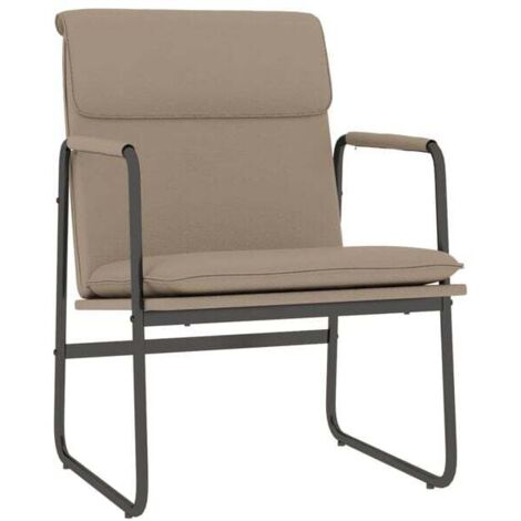 Fauteuil lounge couleur cappuccino, dimensions 55x64x80 cm, en similicuir.