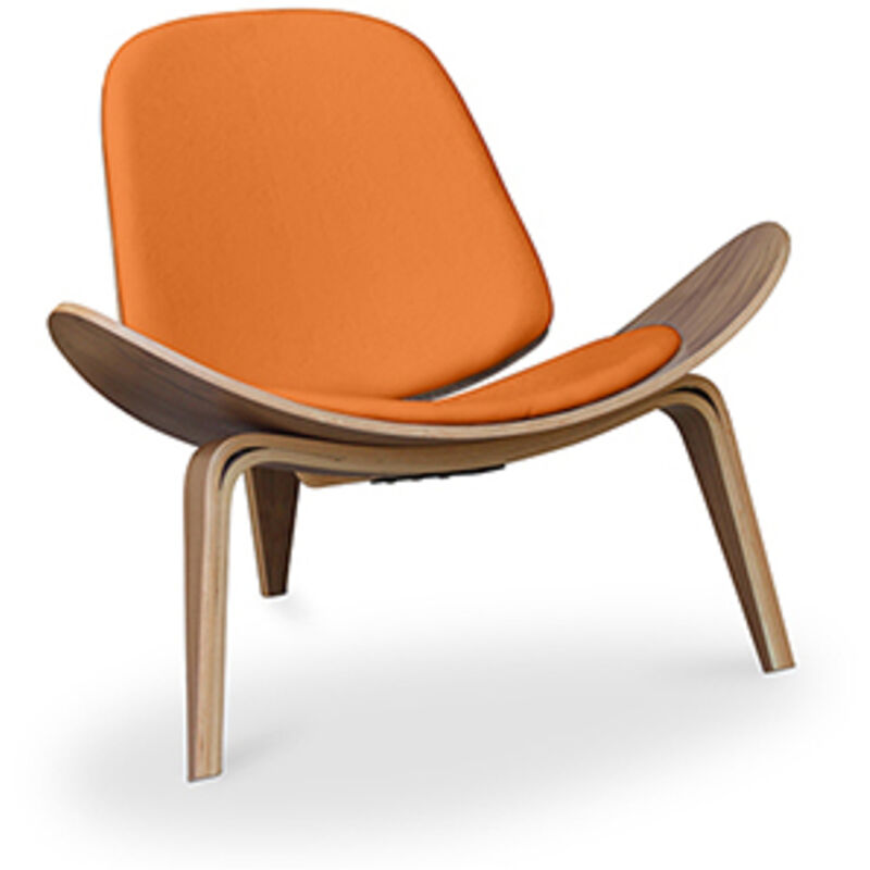 Fauteuil design - Fauteuil scandinave - Revêtement en similicuir - Lucy Orange