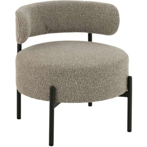 Fauteuil lounge en métal noir et bouclette - GERDA