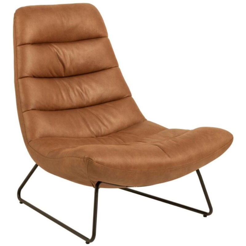 Fauteuil lounge en simili cognac - weston