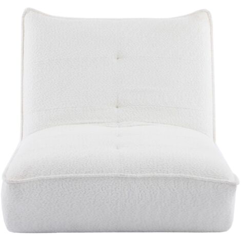 Fauteuil lounge en tissu bouclé beige - Matis