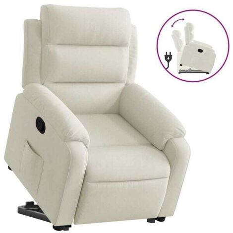 Fauteuil lounge en velours beige