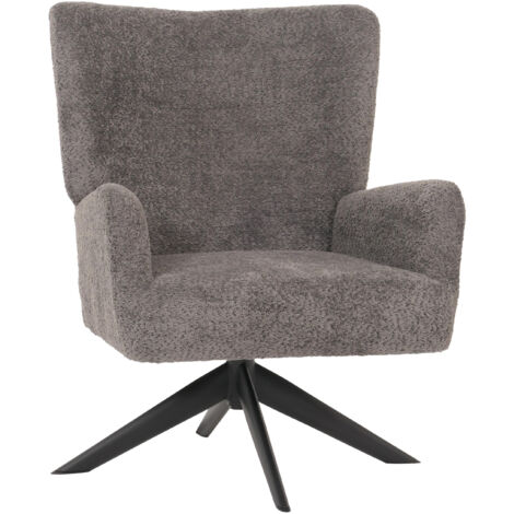 Fauteuil lounge HWC-N65, fauteuil cocktail fauteuil rembourré fauteuil relax, pivotant, tissu/textile chenille métal  g