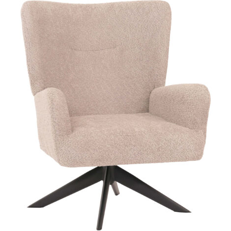 Fauteuil lounge HWC-N65, fauteuil cocktail fauteuil rembourré fauteuil relax, pivotant, tissu/textile chenille métal  t