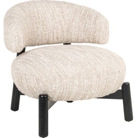 Fauteuil lounge ornella tissu angora beige design élégant - beige angora doux