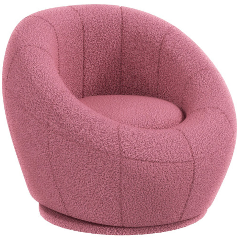 Fauteuil lounge pivotant en peluche rose – Assise rembourrée Ø30 cm – Support jusqu'à 120 kg – Design compact pour petits espaces Fauteuil lounge pivotant en peluche rose – Assise rembourrée Ø30 cm – Support jusqu'à 120 kg – Design compact pour petits espaces