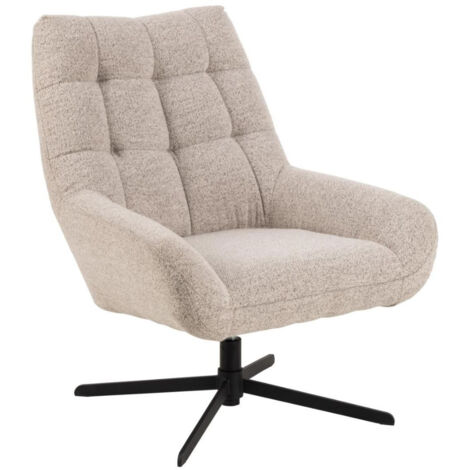 Fauteuil lounge pivotant en tissu bouclette - BERLIN