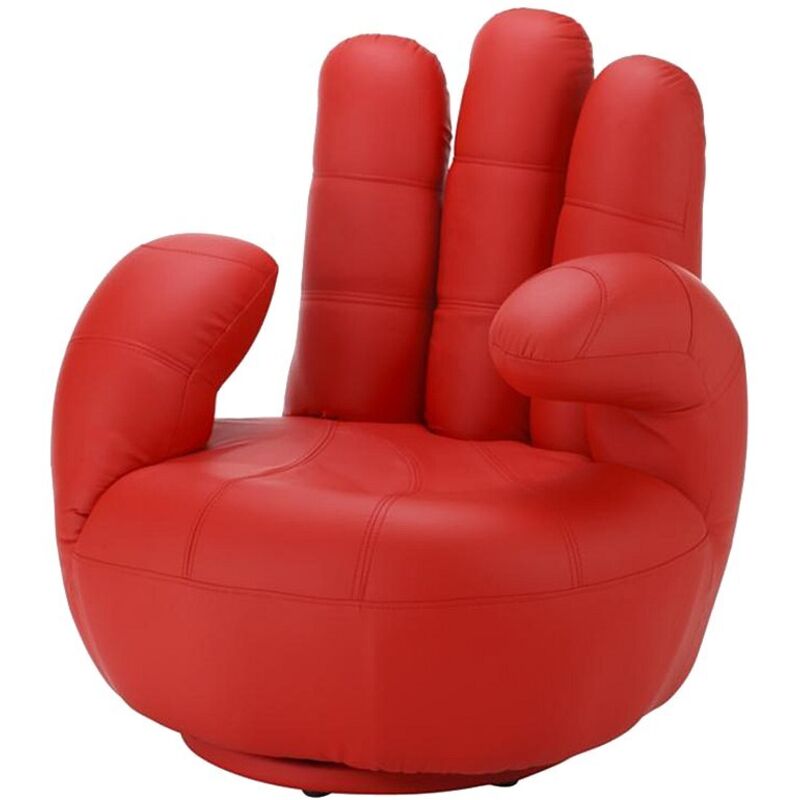 Vente-unique - Fauteuil main pivotant catchy en simili - Rouge