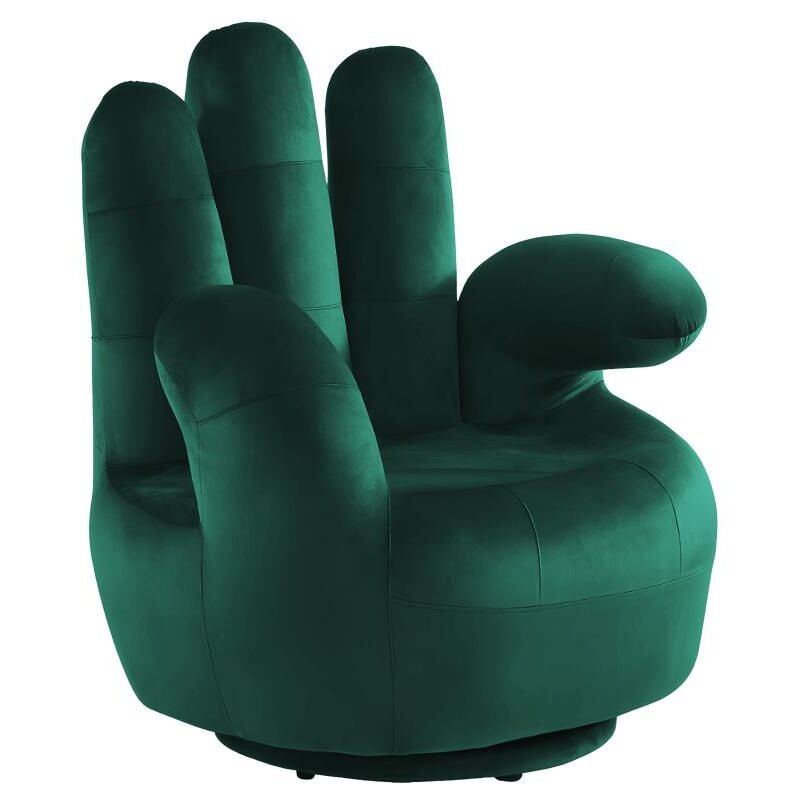 Fauteuil main pivotant CATCHY en velours - Vert sapin