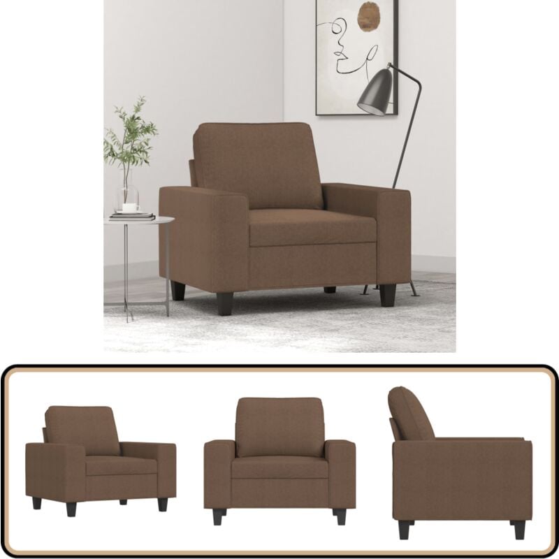 Vidaxl - Fauteuil Marron 60 cm Tissu - Fauteuil Marron - Chaise Relaxante - Canapé D'appoint - Meuble Salon - Décoration Intérieur