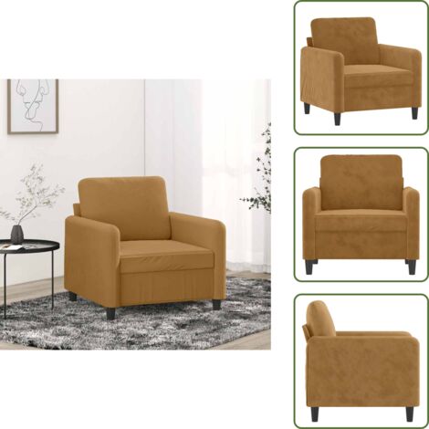 Fauteuil Marron 60 cm Velours,Fauteuil de Salon Moderne en Velours Marron Confort et Style pour Votre intérieur