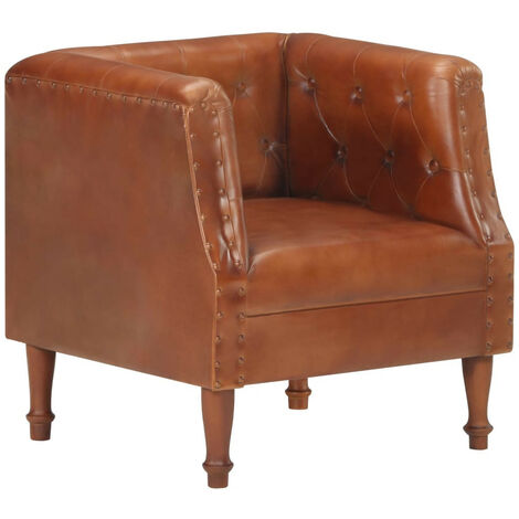 Fauteuil Marron Cuir véritable