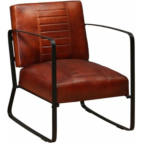 Fauteuil marron cuir véritable vidaXL