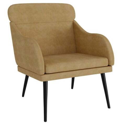 Fauteuil marron, dimensions 63x76x80 cm, en velours.