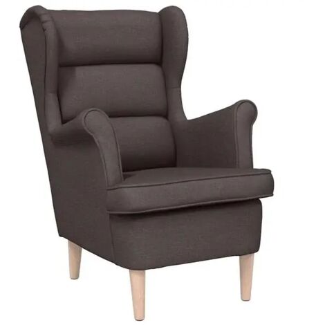 Fauteuil marron foncé, dimensions 74 x 84 x 100 cm, tissu