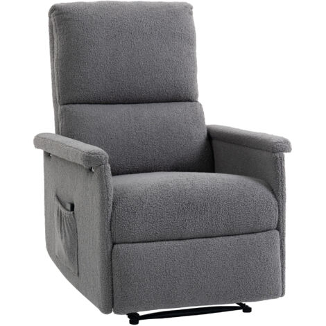 Fauteuil massage inclinable relaxation dossier ajustable large assise repose-pieds gris 69x84x99cm