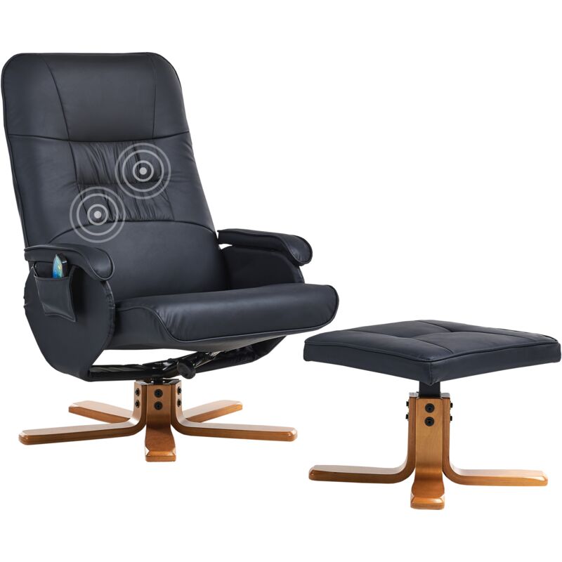 Beliani - Fauteuil massant et chauffant en simili-cuir noir RELAXPRO