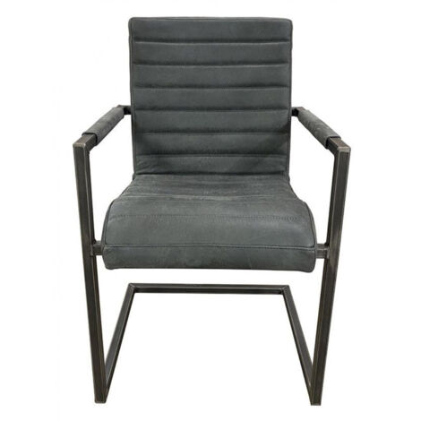 Fauteuil matteo en cuir personnalisable - Cuir - Gris - Interior's