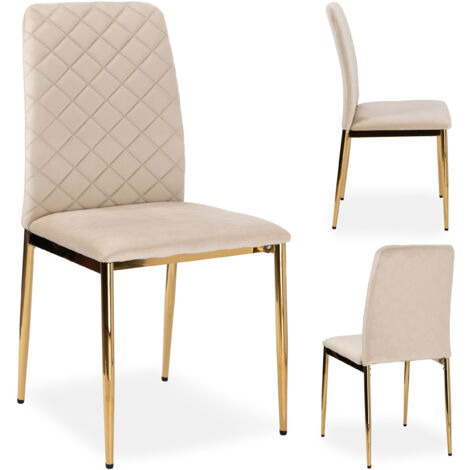 Fauteuil MAVERIK en velours beige doré recouvert de velours