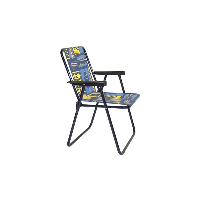 I Giardini Del Re - Fauteuil maya chaise une position en acier et polycoton coussin motifs assortis 57x53x80 cm pour plage mer jardin