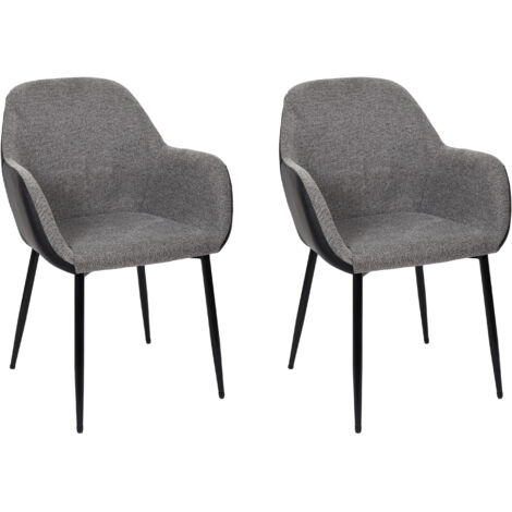 Fauteuil Memphis Gris Et Noir - Lot De 2