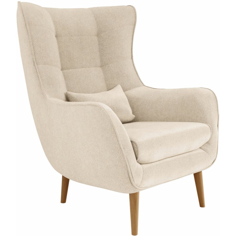 Fauteuil Comfivo 204, Alfa 01, 106x80x95cm, Tapisserie, Pieds: Bois, 0