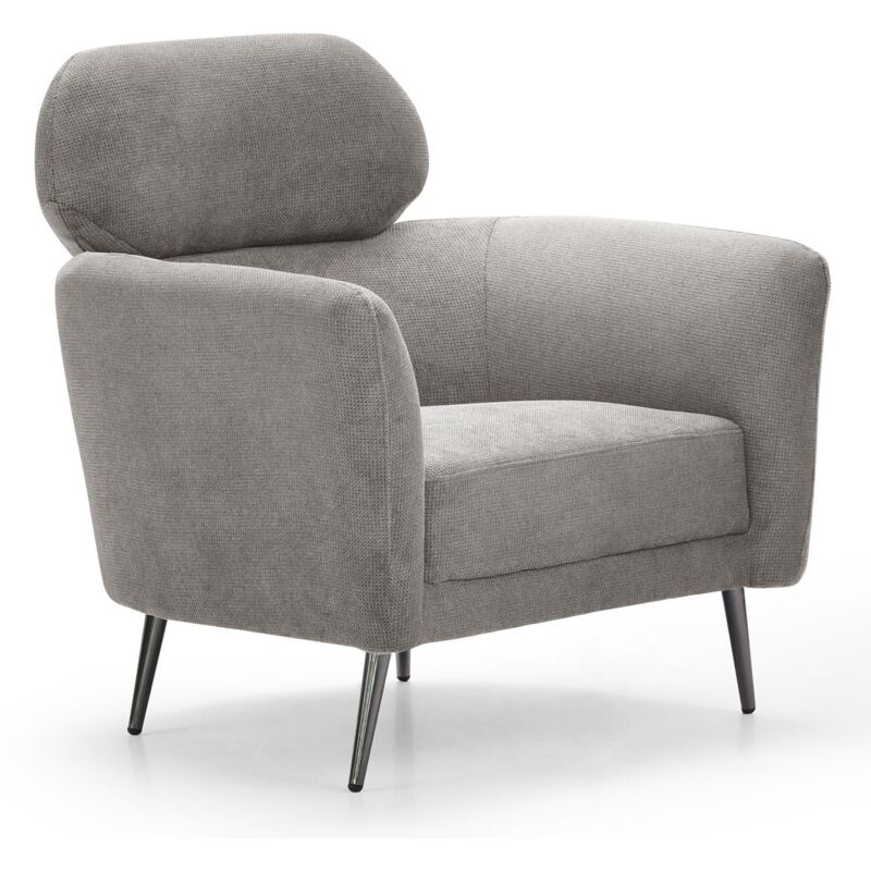 Fauteuil moderne avec haut dossier Damigal Tissu doux Gris Fauteuil moderne avec haut dossier Damigal Tissu doux Gris