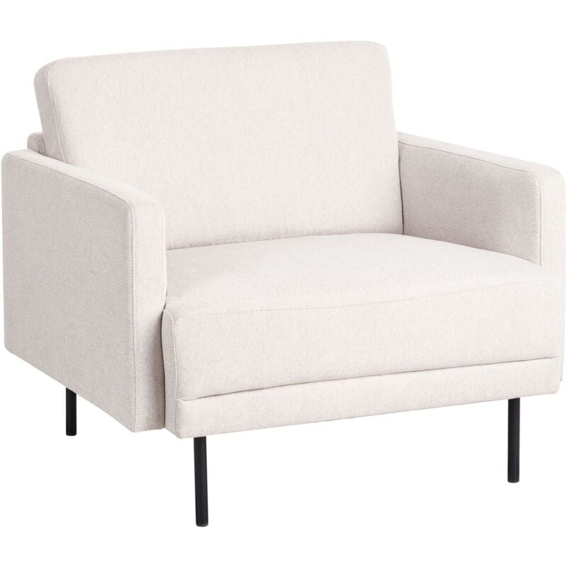 Beliani - Fauteuil Moderne en Tissu Déperlant Pieds en Métal Dossier Rembourré Beige Clair Breda