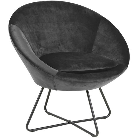Fauteuil moderne en velours et métal - SCOTT