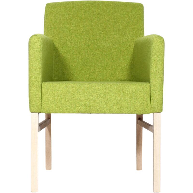 Fauteuil moderne pieds bois massif - Vert - MADE IN MEUBLES
