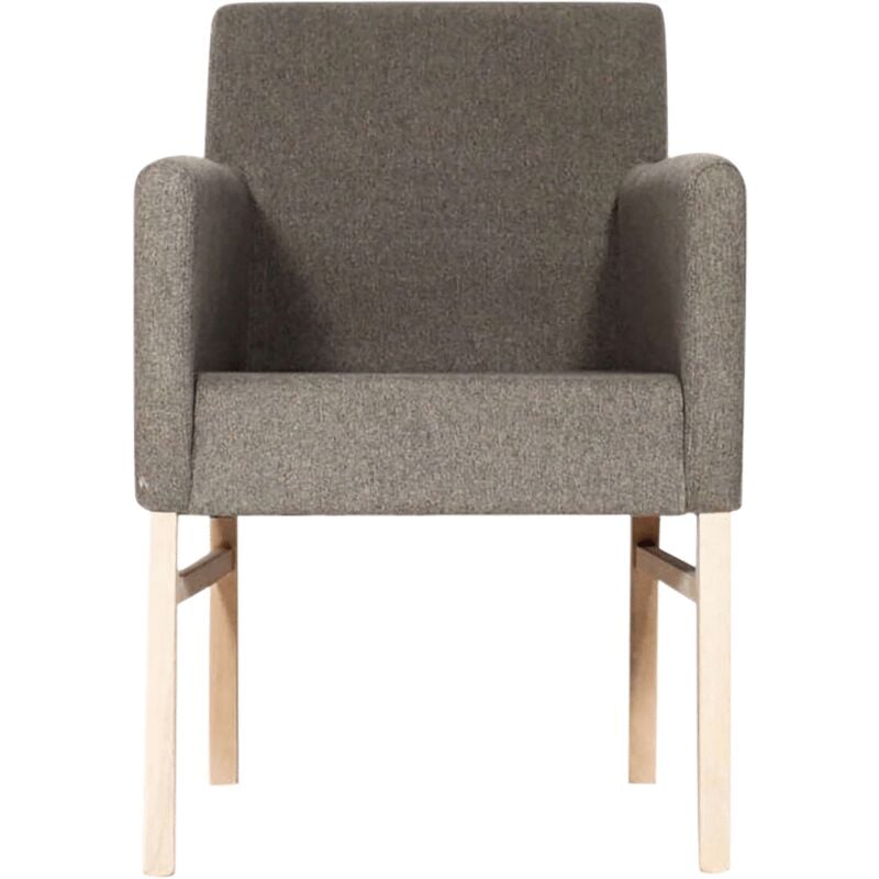 Made In Meubles - Fauteuil moderne pieds bois massif - Taupe