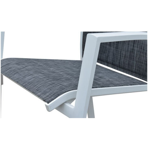 Fauteuil Modulo structure aluminium coloris Blanc/Gris Chiné Wilsa Garden