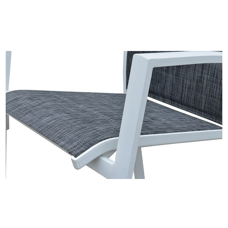 Wilsa Garden - Fauteuil Modulo structure aluminium coloris Blanc/Gris Chiné