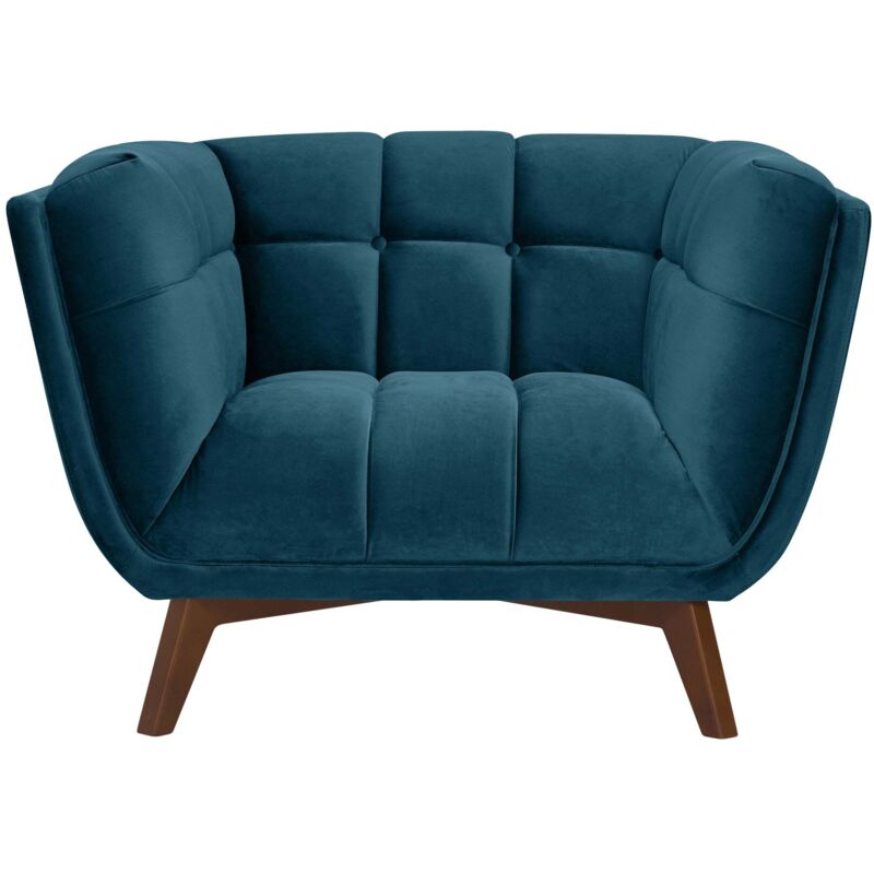 Rendez-vous Déco - Fauteuil en velours bleu foncé - mona