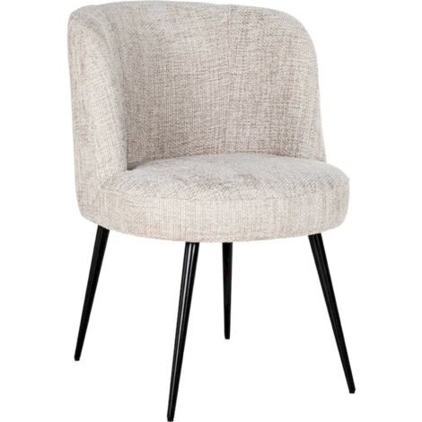 Fauteuil Morton naturel renegade - Crème et pieds noir intense