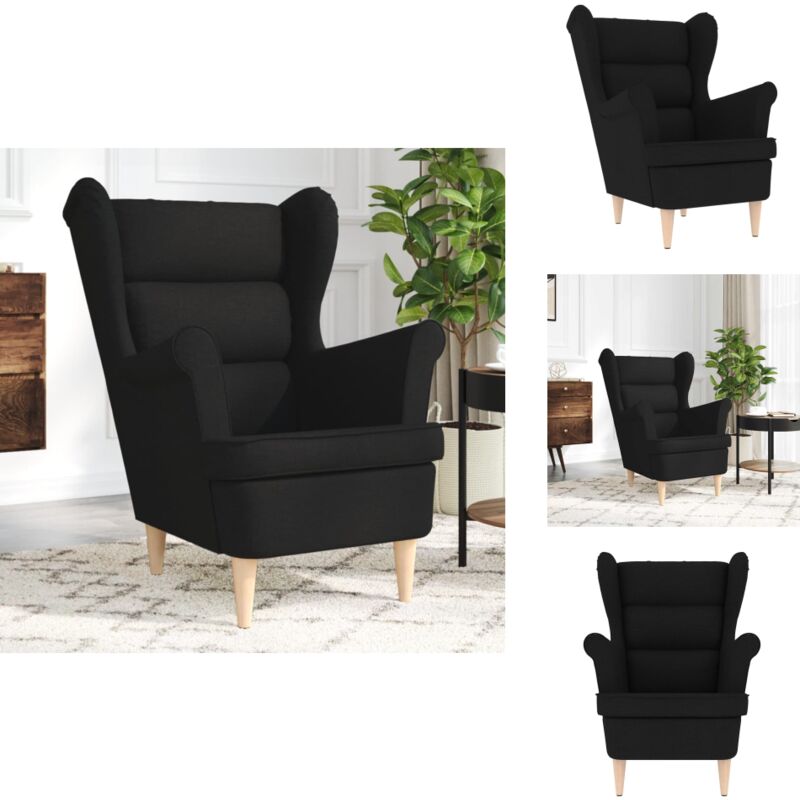 Fauteuil noir 74x84x100 cm tissu - Fauteuil - Fauteuils - Fauteuil Relax - Chaise Longue