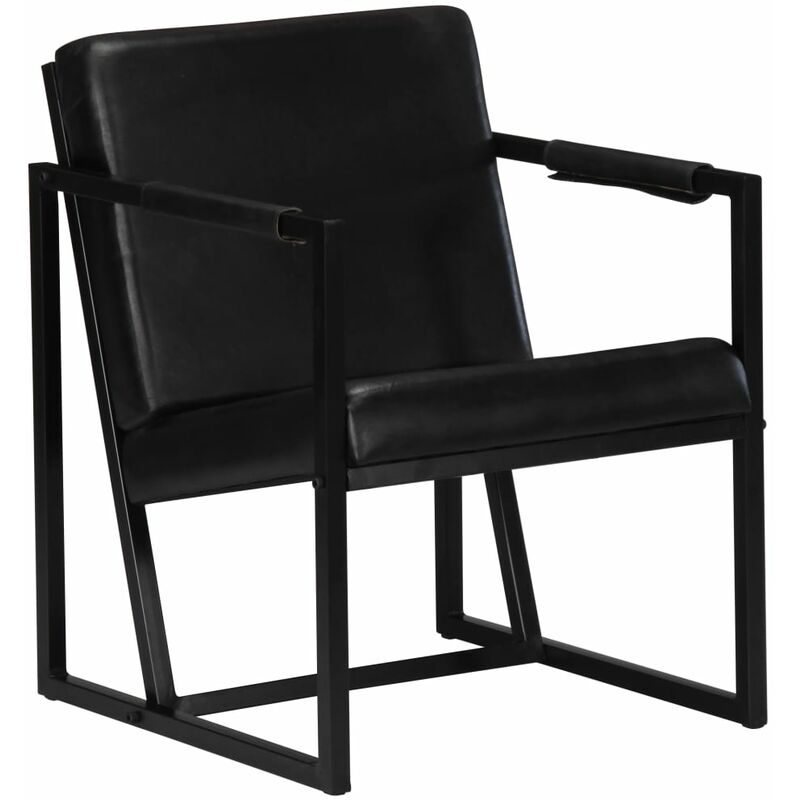 Fauteuil Noir Cuir veritable