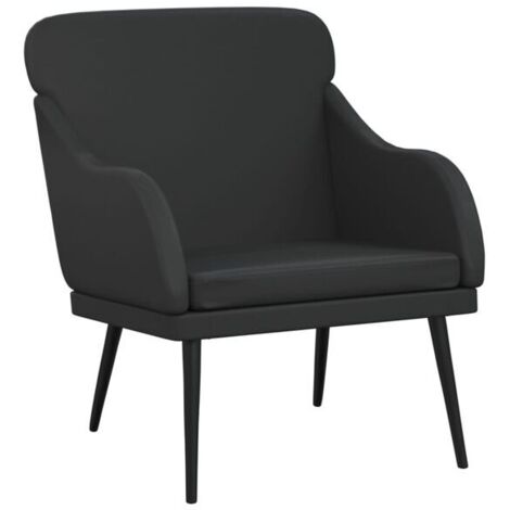 Fauteuil noir, dimensions : 63 x 76 x 80 cm, en similicuir.